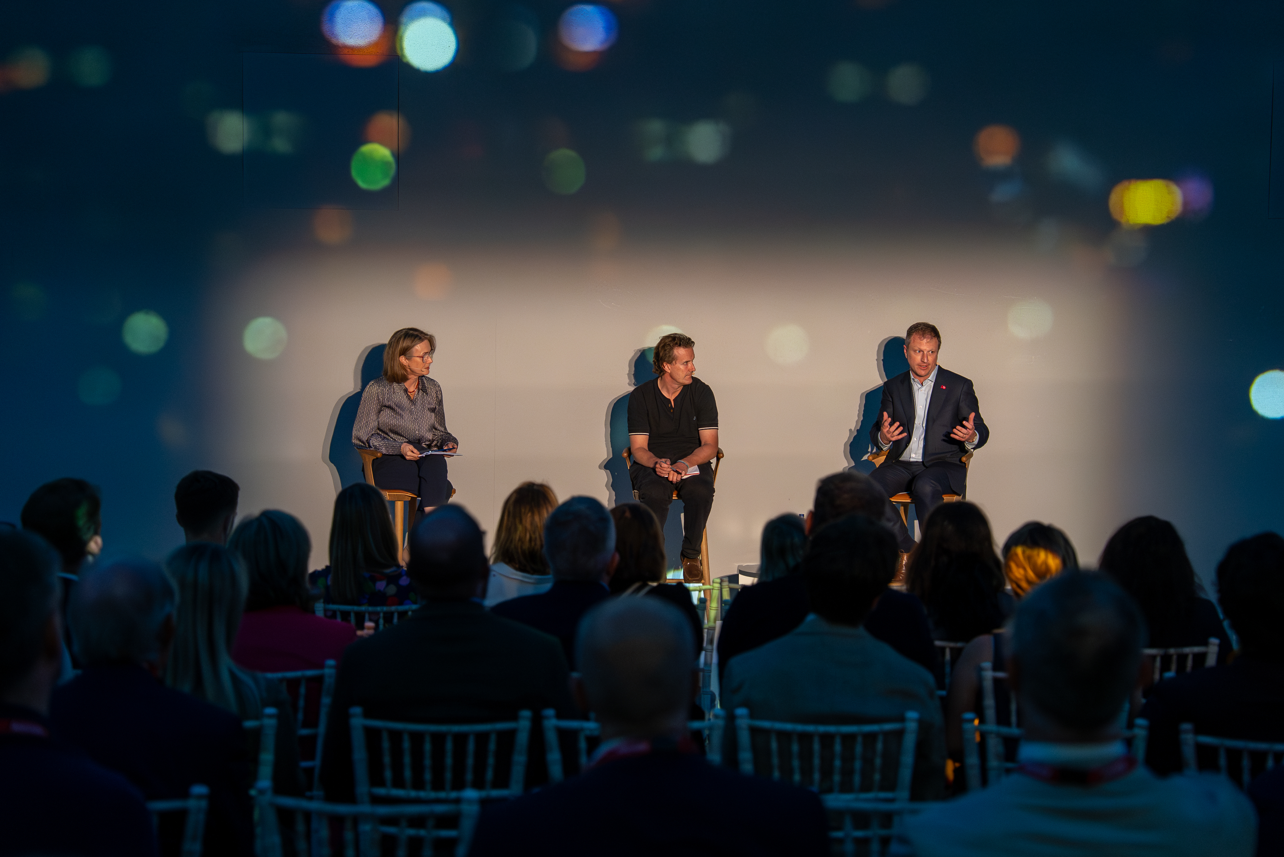 Robyn Laidlaw, Simon Rogerson and Jon Cleborne on stage