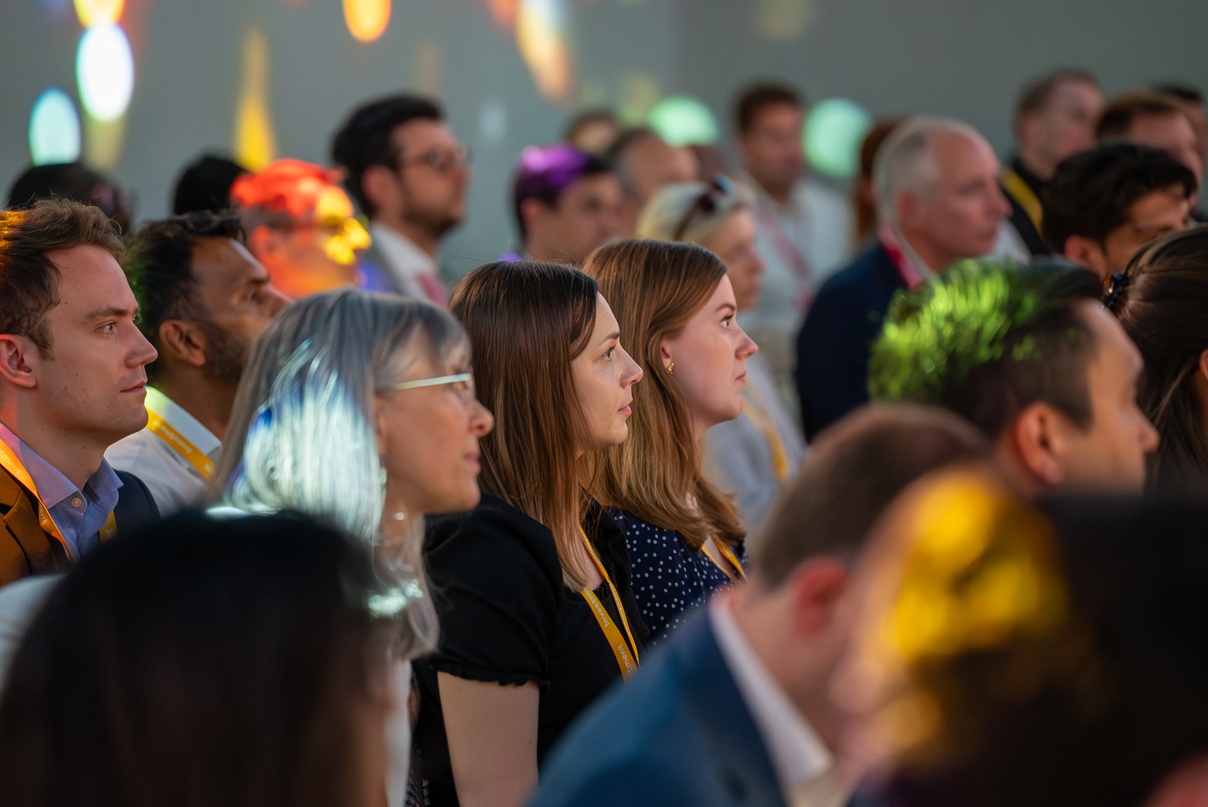 Audience members watching one of the talks in the Investment stream