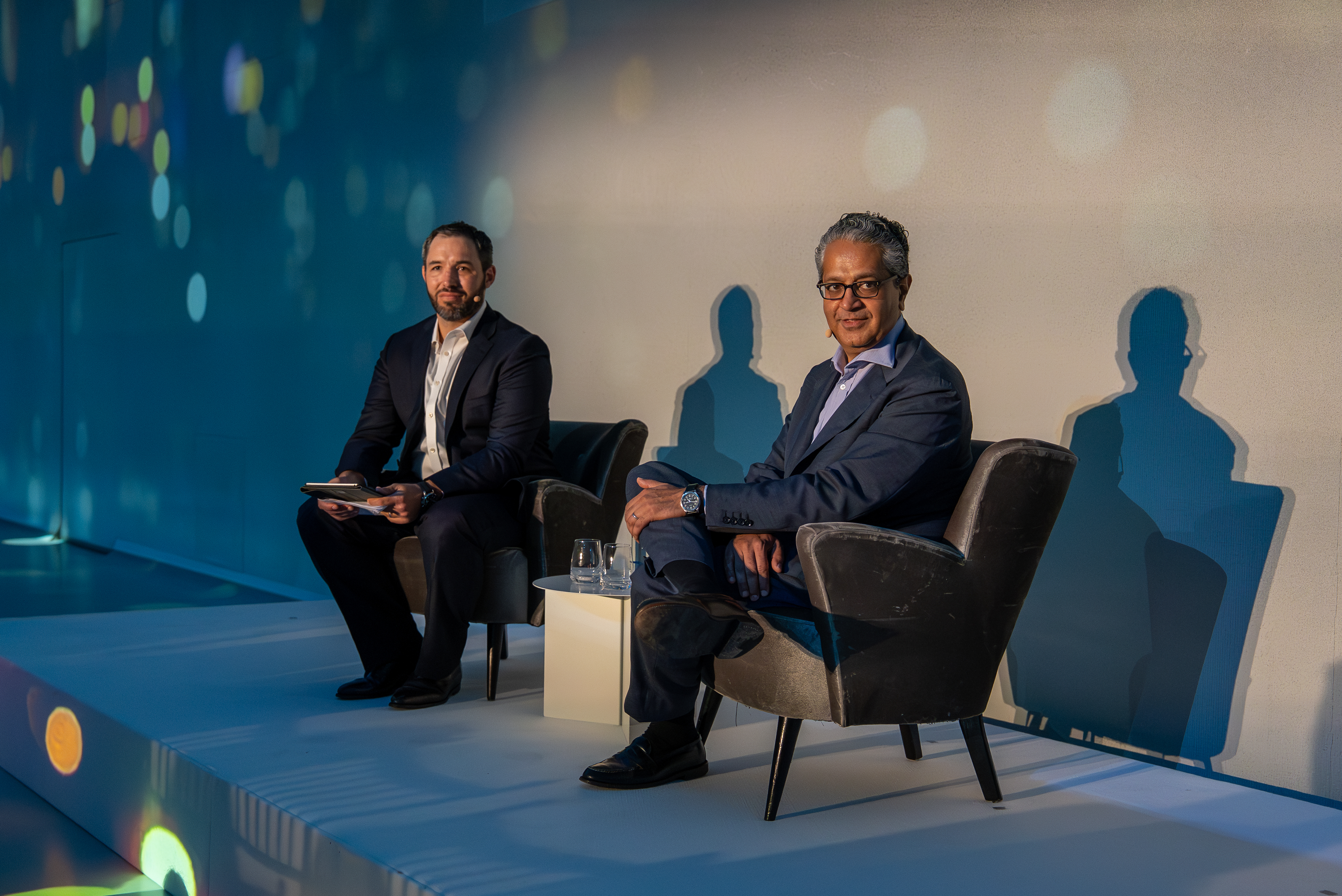 Salim Ramji and Doug Abbot on stage