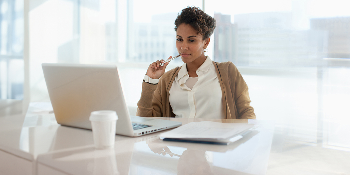  Woman looking at screen